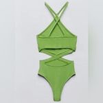 ZARA  Ribbed Cutout Cutable Loop Bloggers Knit Bodysuit Stretch  Size S Photo 4