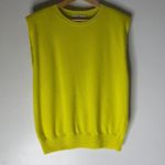 Banana Republic  Cashmere Sleeveless Sweater Padded Shoulders Yellow Small Photo 0