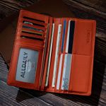  Bifold Long Slim Wallets for men, Leather RFID Blocking Credit Card Holder with ID Window Photo 6