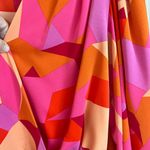 Pink Lily Pink and Orange Geo Print Bodysuit Blouse One Piece Size L Photo 3
