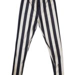 Online Legging Store Black And White Striped Leggings Size Large Photo 0