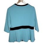 Catherines Curvy Collection turquoise tipped colorblock zip jacket size 16W Blue Photo 1