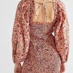Free People  Apricot Combo Floral Smock It To Me Mini Dress Size M NWOT Photo 1