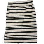 J.Crew  Women's Size 9 Double Striped‎ Pencil Skirt Black Cream Career Business Photo 5
