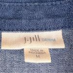 J Jill Blue Denim Long Roll Tab Sleeve Shirt Dress Medium Photo 2