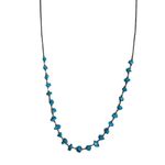 Authentic Southwestern Raw Turquoise Nuggets Liquid Sterling Silver Necklace Blue Photo 2