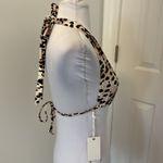 Good American  Good Swim Rose Cheetah Halter Bikini Top Photo 4