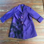 IC By Connie K Lightweight Metallic Purple Floral Coat ~ Size Medium 🧡🍄 Photo 3