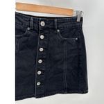 American Eagle Womens Mini Denim Skirt Size 00 Black Button Festival Concert Photo 2