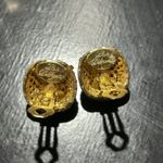 Blair Vintage  Delmonico Signed 1" Amber/Gold Tone Rhinestone Clip Earrings Photo 4