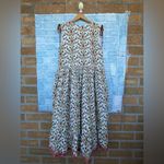 Pink chicken metallic tassel rose prints dress size large Photo 7