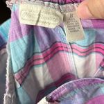 Nell Flowers Vintage Plaid Skirt Button Front Cotton Purple Blue Pink White Sz 6 Photo 8