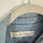 We The Free With Love Cotton Denim Shirt Blue Boho Western Pearl Snap Womens XL Photo 4