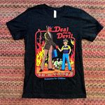 DARK GREY DEAL WITH THE DEVIL GRAPHIC TEE Gray Photo 0