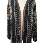 Altar'd State Altered State Kimono Women Size S Black Brown Long Sleeve Boho Western Floral Photo 0