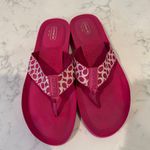 Coach  Jessalyn Signature Monogram pink Flip Flops Sandals thick sole Y2K preppy Photo 4