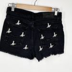 Zadig & Voltaire Black Bird Space Planet Embroidered Denim Shorts Womens Size 36 Photo 1