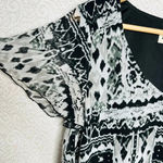 Show Me Your Mumu Women's Bohemian Dress S Black/White Tribal Print Short Sleeve Photo 3