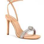 Schutz - Peaky Nubuck Sandal - Light Nude | W/ Crystal Embellished Knotted Strap Photo 0