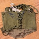Club L  OLIVE SATIN DRAPED CORSET TOP Photo 3