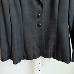 Tahari  Black Blazer Jacket Scalloped Trim‎ Luxury Career Office Photo 3