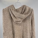 Soft Surroundings Go Lively brown cream Hooded Cardigan L open front wrap around Photo 3