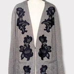 Catherines  Blazer Jacket with Lace Floral Design Black Gray NWT Photo 0
