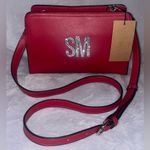 Steve Madden  NWT BTilt 2 Crimson Red W/Rhinestone SM Logo Crossbody Photo 3