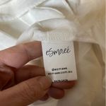 Esmaee 100% Linen Glow Blouse XS White Balloon Sleeve Peasant Top Coastal Chic Photo 8