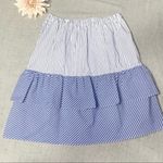 J.Crew Cocktail Hours Ruffle Striped Tiered Skirt Blue & White 4 NWT Photo 8