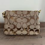 Coach Vintage Poppy Signature Tan Canvas Gold Metallic Swing Pack Crossbody NWT Photo 9