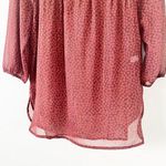 LC Lauren Conrad Red Floral Sheer Blouses Photo 3