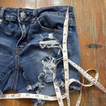 American Eagle Women's Blue Distressed Super Stretch Midi Jean Shorts Size 4 Photo 7