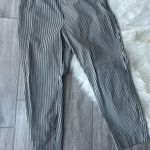 A New Day Black and White Striped Ankle Pants Photo 0