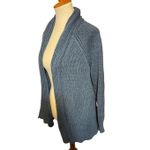 L.L. Bean Women’s Open Front Knit Cardigan Sweater Size Large Petite Slate Blue Photo 8