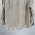 Talbots  Beige 100% vintage Linen Button Down Shirt 12 long sleeve neutral Photo 6
