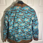 Toffee Apple Women L Button Front Western Shacket Jacket Equestrian Horse Print Blue Size L Photo 2