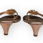 Luisa D’Orio ✿ Camellia Leather Kitten Heel Mule Thong Sandals ✿ Rose Gold ✿ 6M Size 6 Photo 3