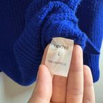 THML Sweater Women L Blue Trumpet Sleeve Royal Fall Business Casual Cozy Modest Photo 5