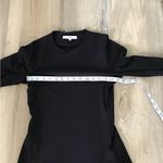 Tibi   Black Crew Neck Long Sleeve Blouse Back 1/4 Zipper Size 2 Photo 3