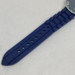 Women watch silver tone 29mm round case blue dial silicone band quartz running Photo 4