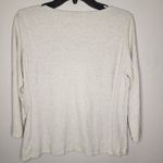 Cut loose quarter sleeve linen top White Photo 2