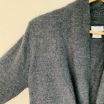 Anthropologie  Bibelot Wool Cardigan Leather Buckle/Cut-Outs Charcoal Grey size M Photo 5