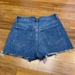 Old Navy Sky Hi A Line Denim Shorts Womens Size 6 Raw Hem Blue Button Fly Summer Photo 2