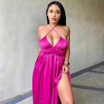 Camila Coelho  Rosita Midi Dress In Magenta Photo 1