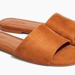 J.Crew  Microsuede Single Strap Slide Sandals Cedar Wood Brown Size 6 Photo 0