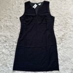 J.Crew  Factory Dress Split-neck Suiting Above The Knee Black 10 NWT New Photo 3