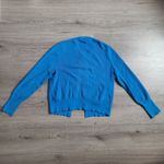 J.Crew  Blue Crew Neck Button Front Cardigan Lightweight Sweater Women's Size M Photo 5