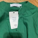 Green Ruffled Wrap Mini Dress with Bishop Sleeves Size M Photo 1