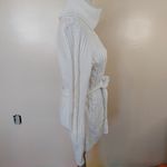 it's our time Size Medium M Long Sweater Tie Comfy Knit Button Long Sleeve Ivory Photo 7